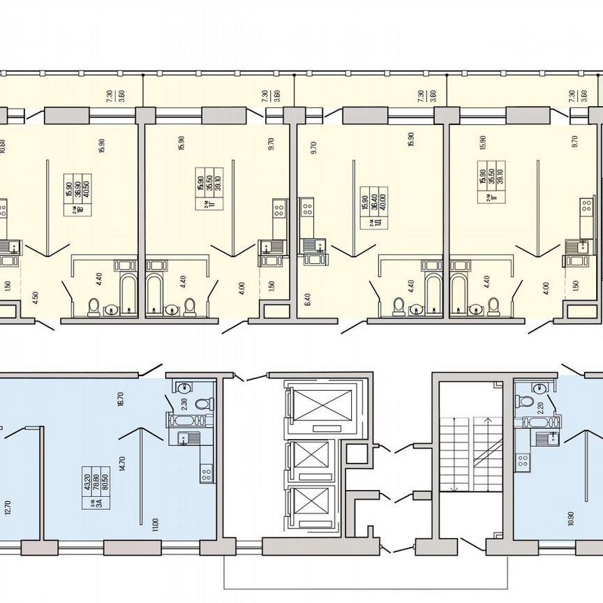 2-к. квартира, 64,9 м², 8/19 эт.