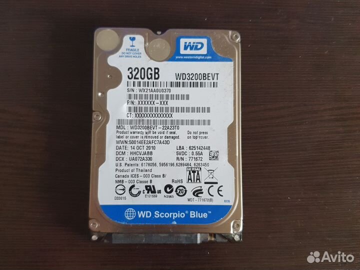 Жесткий диск WD 3200bevt