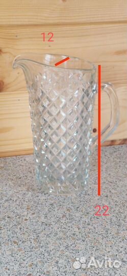 Набор из богемского стекла кувшин со стаканами