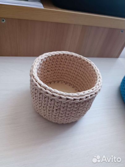 Вязаные корзины из трикотажной пряжи