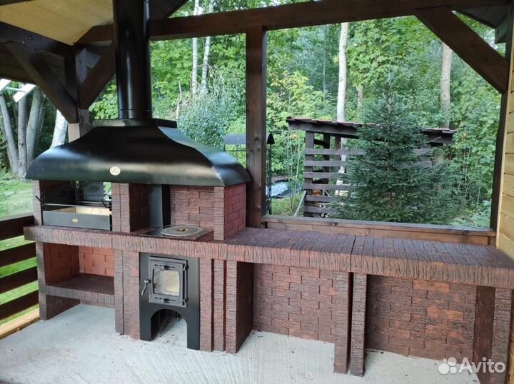 Барбекю комплекс сборный из кирпича/мангал/казан