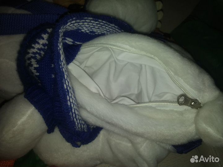 Рюкзачки-игрушки мягкие Белый медведь Поросен