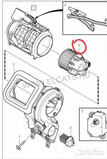 Мотор отопителя для Volvo S80 2006-2016