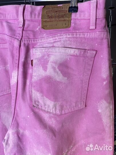 Levis 521 heart pink TIE DYE jeans