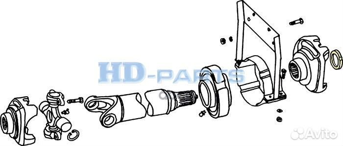 Гайка 44x1.5 хвостовика редуктора 306026 HD-parts