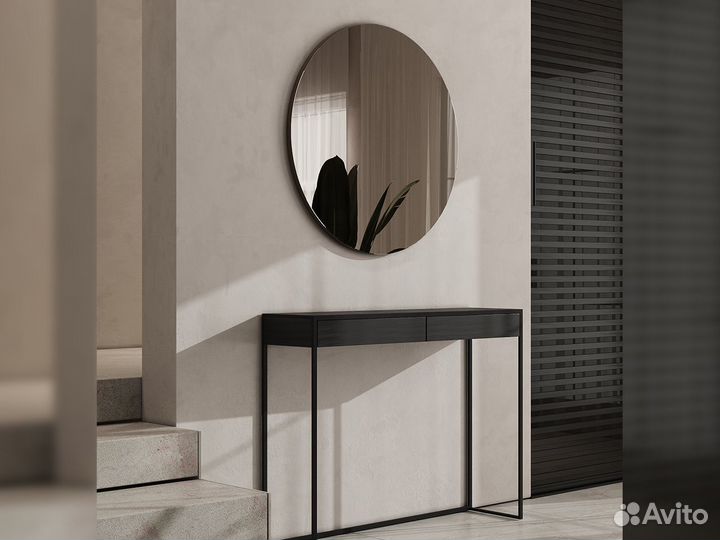 Настенное круглое зеркало. Дуб.Цена до двери по РФ