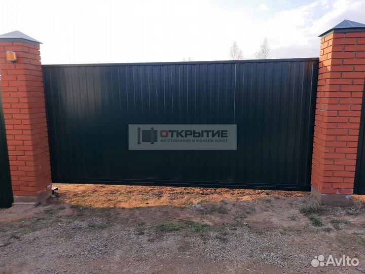 Откатные ворота на сваях