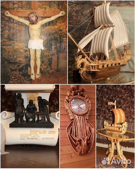 Распятие в полный рост. Дерево. Ручная работа