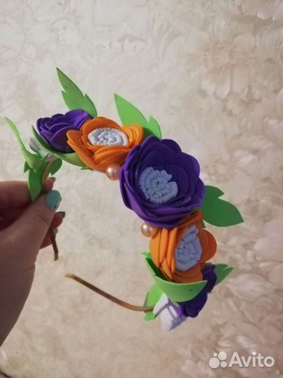 Ободок. Ручная работа. Фетр. Фоамиран