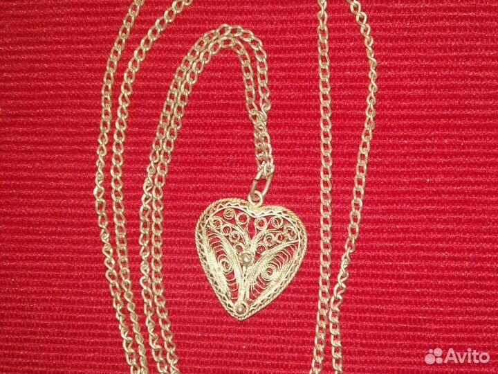 Кулон Сердечко на цепочке 70 см
