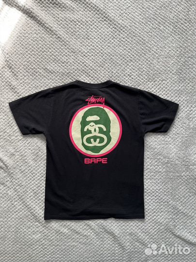 Футболка Bape x Stussy black tee