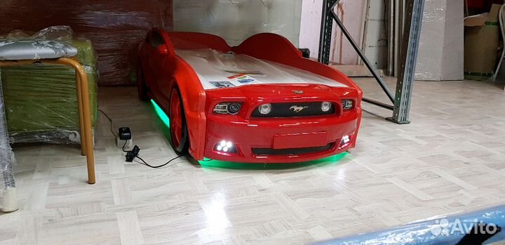 Кровать машина Мустанг 3д
