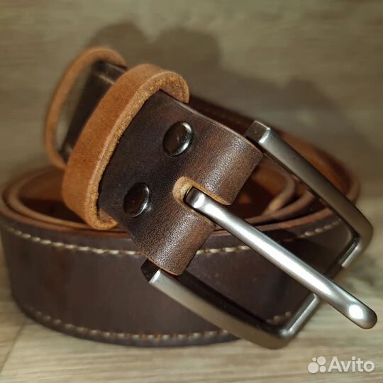Мужской кожаный ремень ручной работы