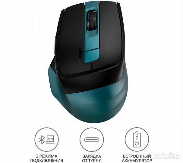 Беспроводная мышь A4Tech Fstyler FB35C, зеленый/че