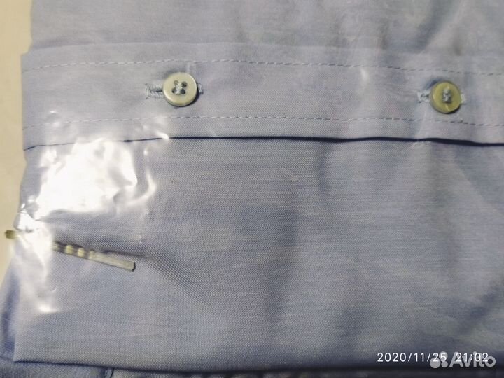 Голубая классическая рубашка р.128