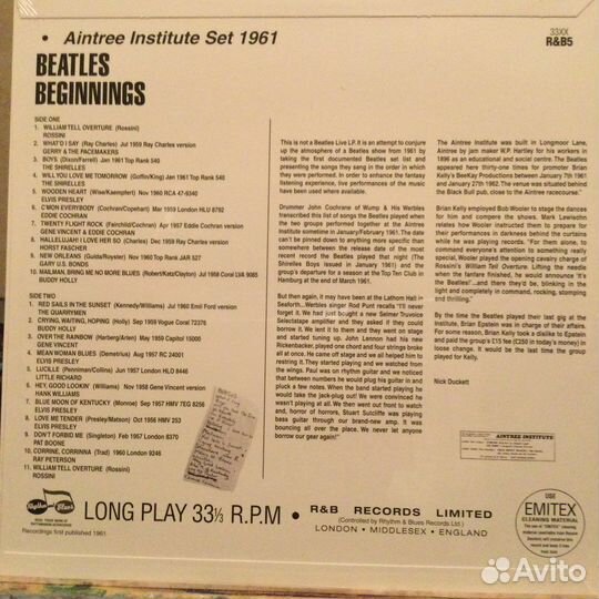 Beatles Beginnings,сборник,Lp,new,2015