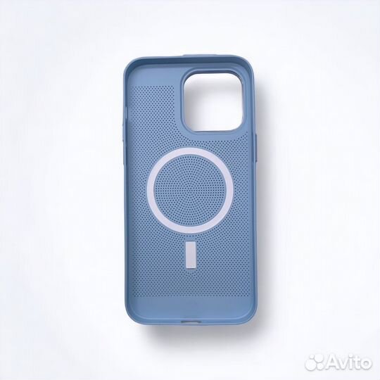 Чехол для iPhone 14 PRO MAX loopy+magsafe голубой