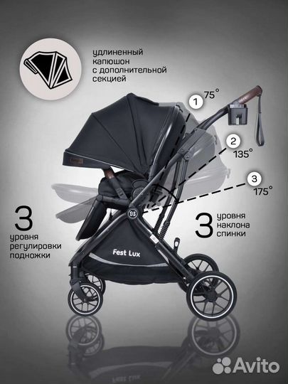 Прогулочная коляска Farfello Fest Lux 2023