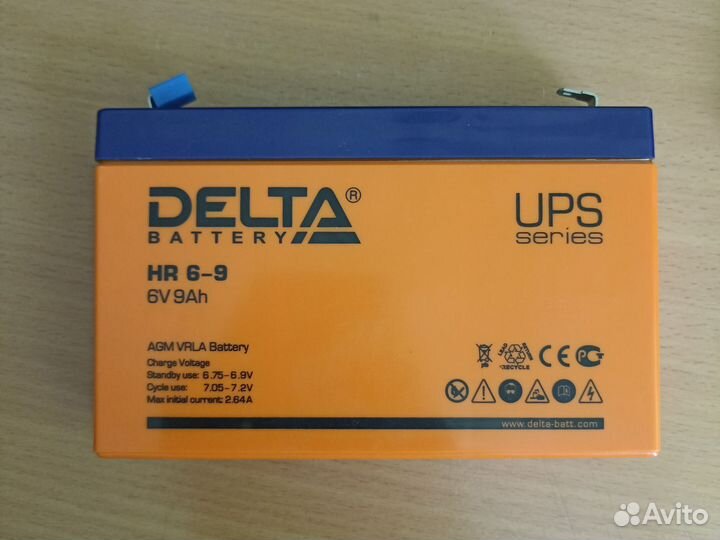 Аккумулятор для бесперебойника delta 6v 9ah