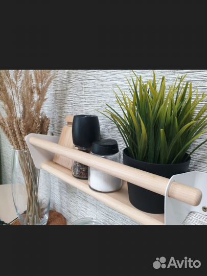 Полка для кухни икеа неребю 40х12х9.9 см, береза