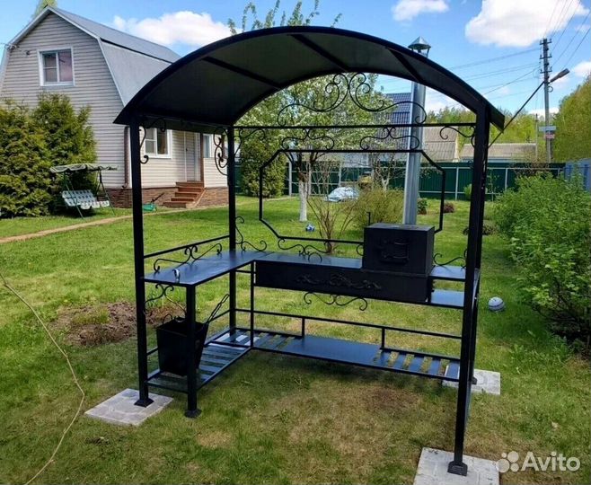 Мангал с печкой под казан