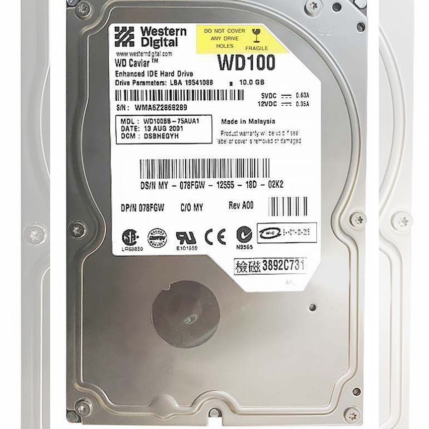 [WD100BB] Жесткий Диск Western Digital 10gb 7200 Ide Wd100bb