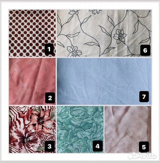 Отрезы ткани шифон и атлас