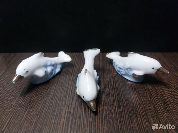 Набор керамических статуэток дельфины