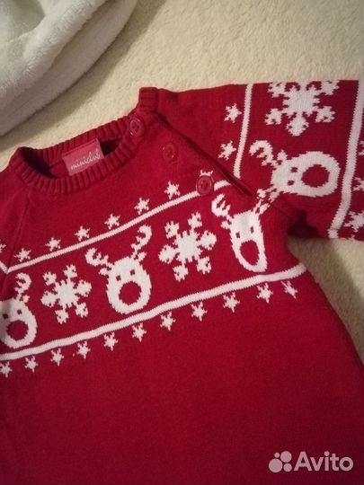 Новогодний костюм: комбинезон + шапочка 