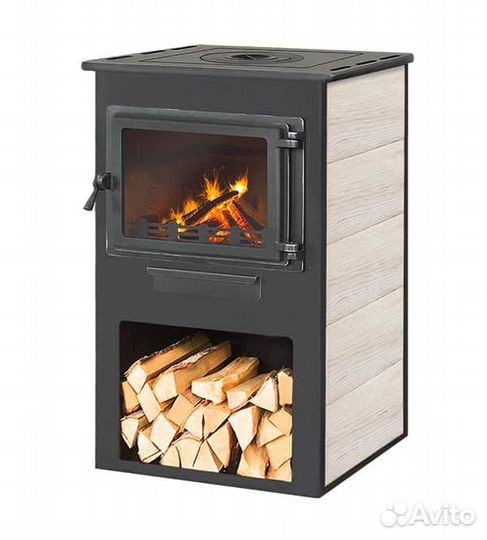 Дровяная печь камин для дома этна (Панорама) с пл