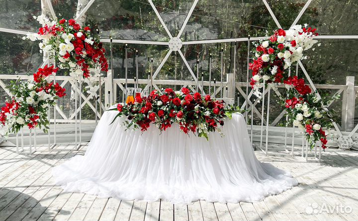 Цветочная композиция на президиум Гостевые столы