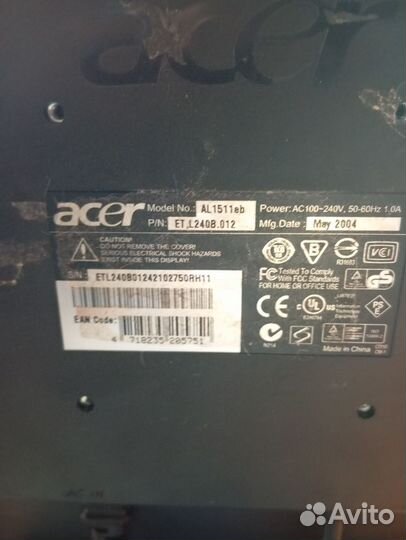 Монитор acer AL1511eb