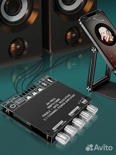 Усилитель звука 2.1 (2*50w + 100w ) класса D на T