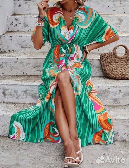 Пляжный халат кимоно