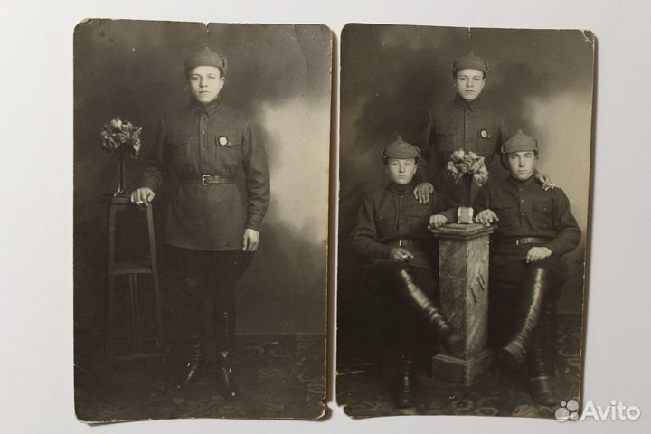 2 Фото открытки 1930 год - Военные