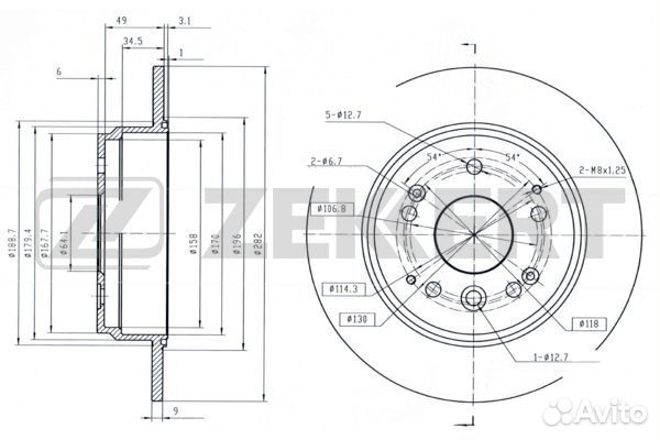 Диск торм. зад. Honda Element 02