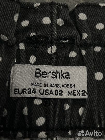 Летняя джинсовая юбка в горошек Bershka