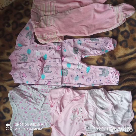 Детские вещи пакетом для девочки от 0 до 68см