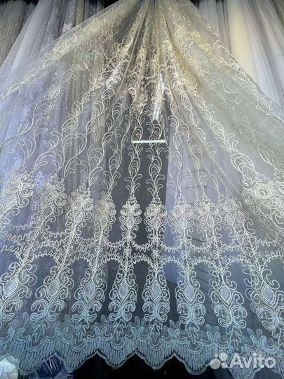 Тюль Новый с кордовой вышивкой