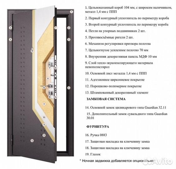 Дверь входная металлическая с зеркалом