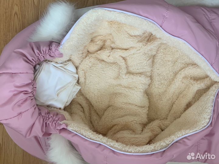 Зимний конверт в коляску на овчине