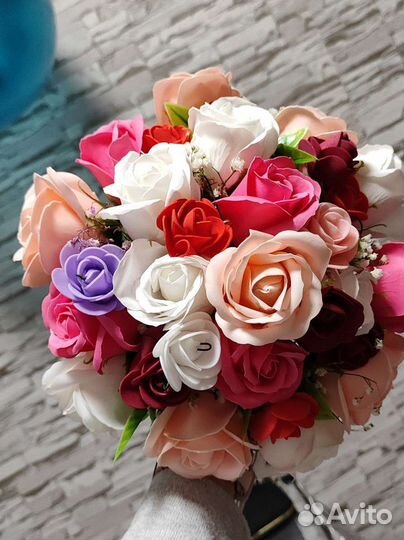 Букет из мыльных роз