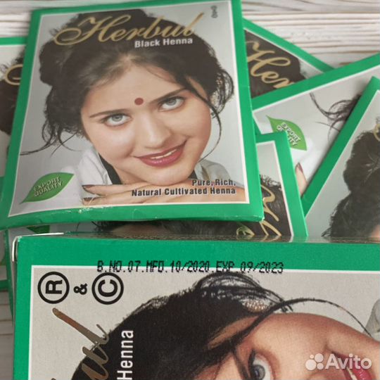 Краска для волос черная Herbul Black Henna, 60 гр