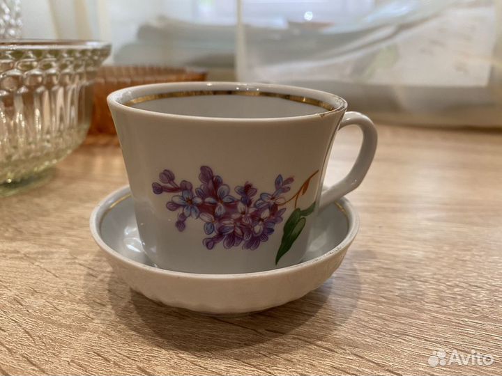 Кружка и блюдечко для кофе СССР