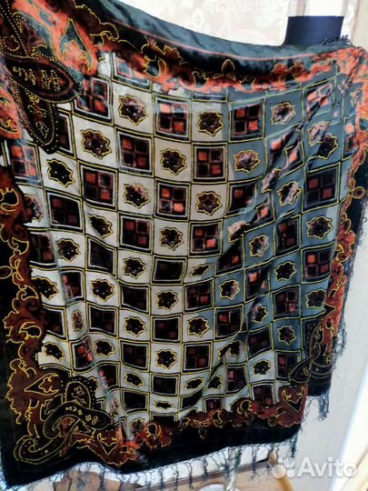 Платки бархат на шифоне винтаж СССР