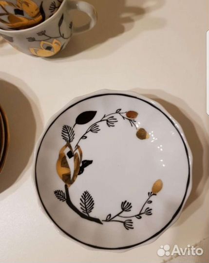 Кофейный сервиз Вербилки Черная роза