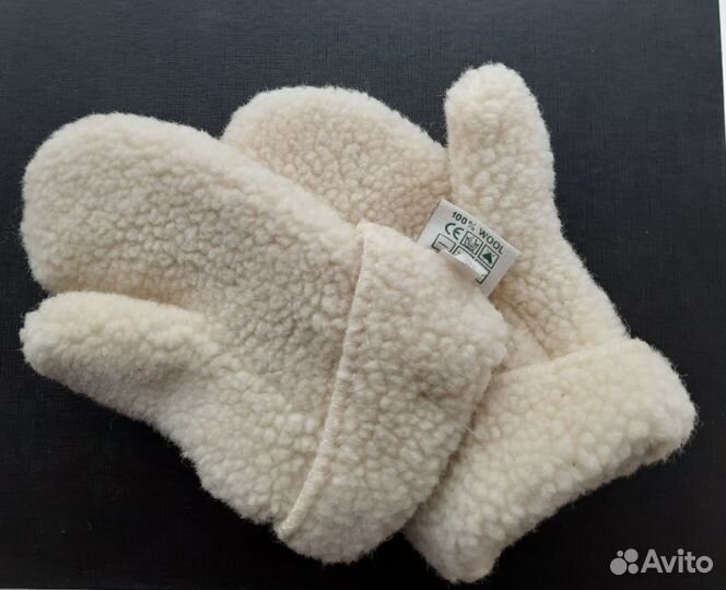 Варежки alwero белые новые 100 шерсть (р.37/ М)