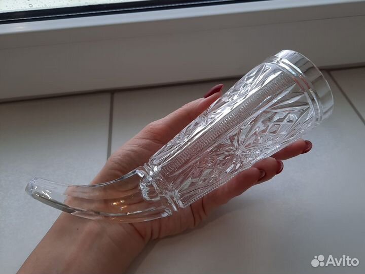 Хрустальная ладья, салатник, хрустальный рог
