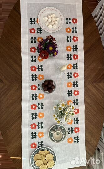 Дорожка на стол лен