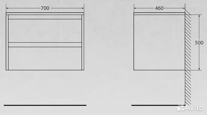 Тумба под раковину BelBagno kraft-700-2c-so-pp